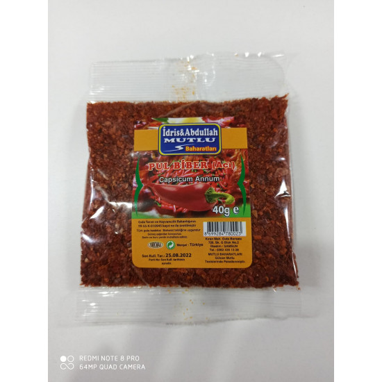 Mutlu Baharat Acı Pul Biber 40Gr X 20 Paket