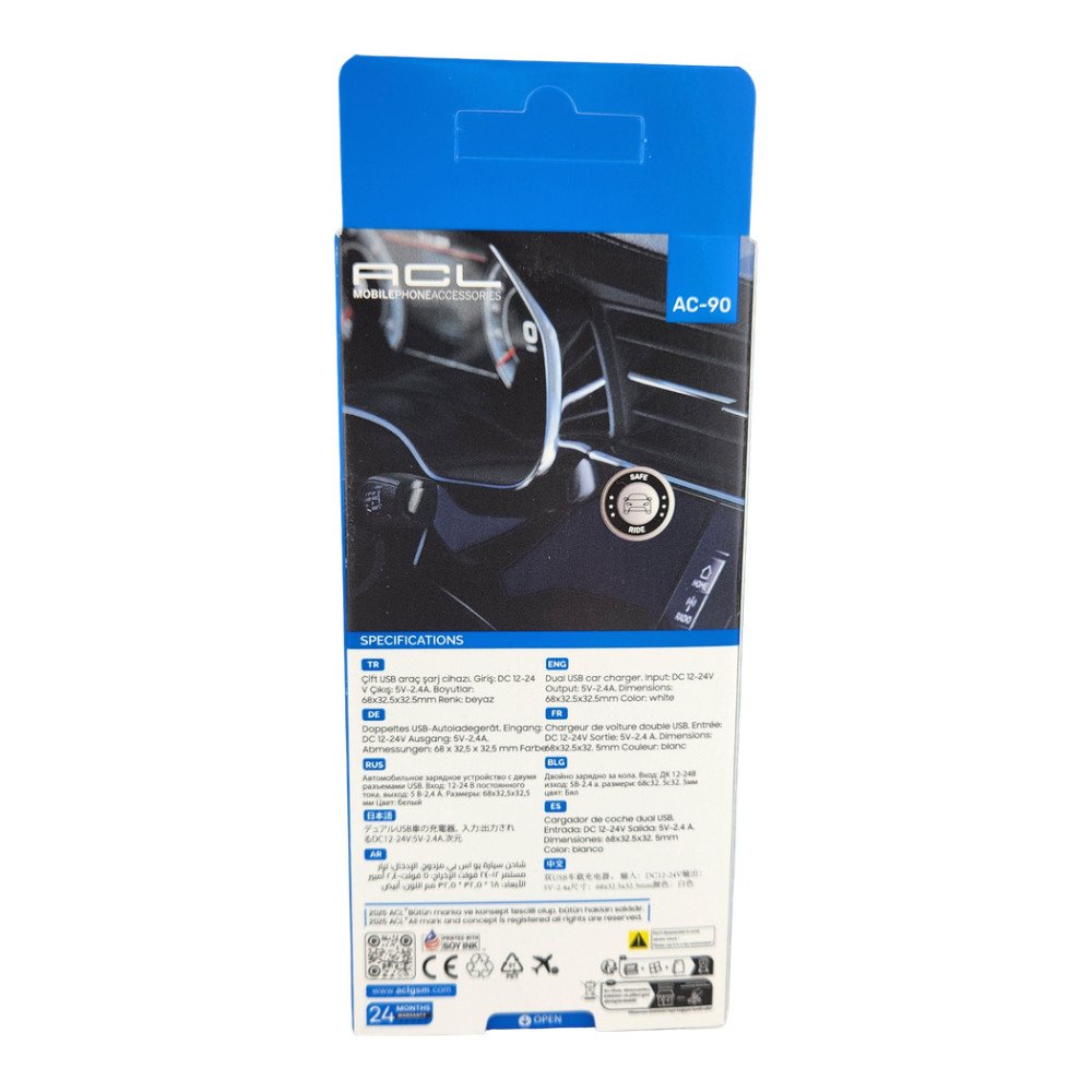 ACL Set Araç Sarj Aleti iPhone 10W - 2.4A AC-90