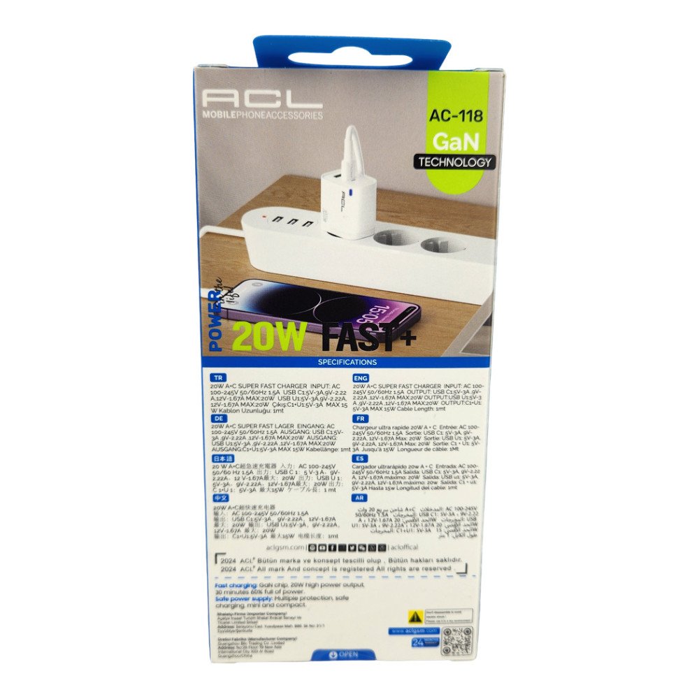ACL Süper Hızlı Şarj Aleti iPhone 20W AC-118