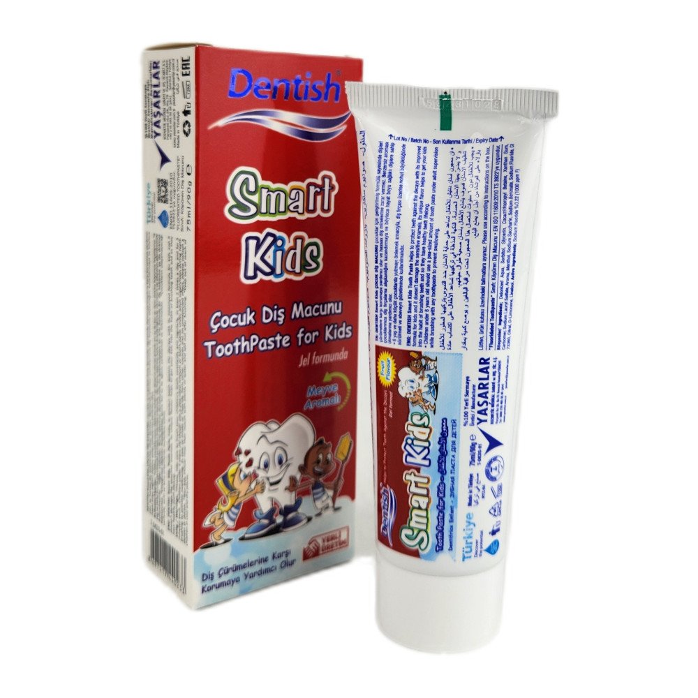Dentish Smart Kids Meyve Aromalı Çocuk Diş Macunu 75 ml x 12 Adet Dentish Smart Kids Meyve Aromalı Çocuk Diş Macunu 75 ml x 12 Adet