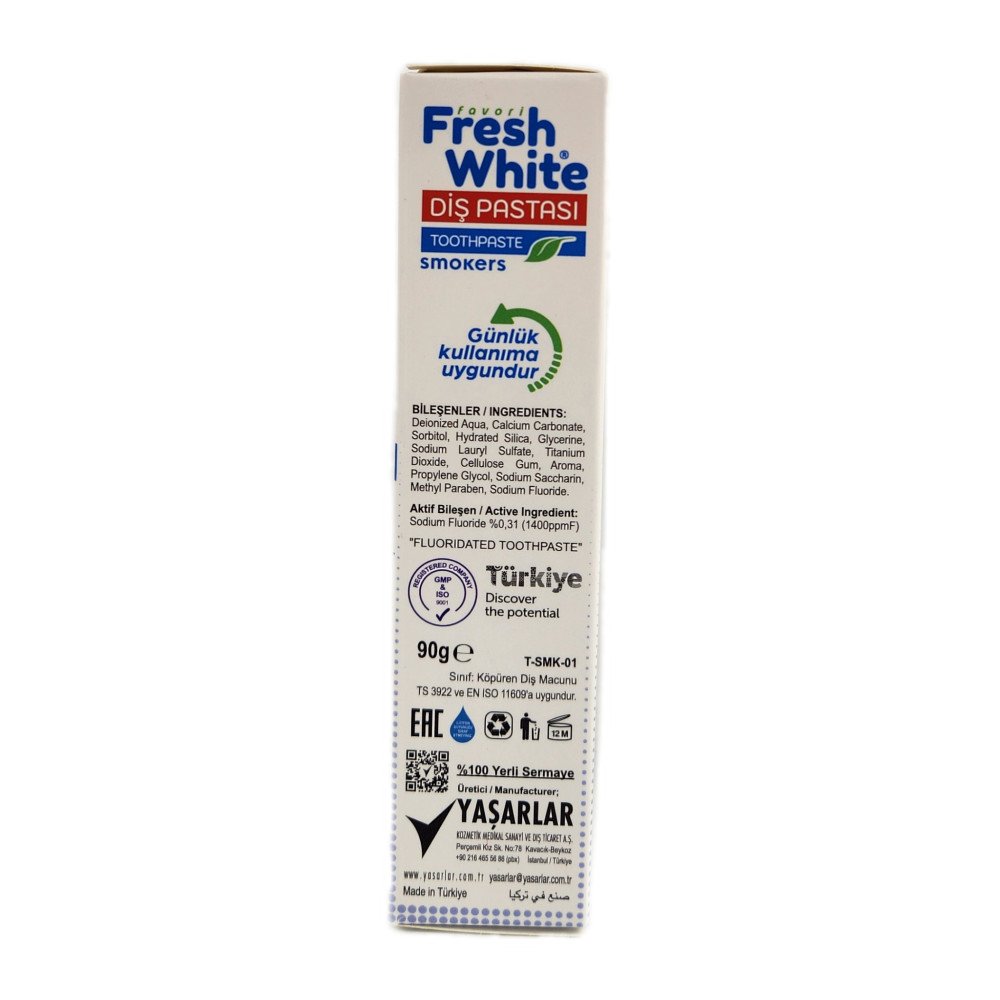 Fresh White Smokers Diş Pastası 90g x 12 Adet