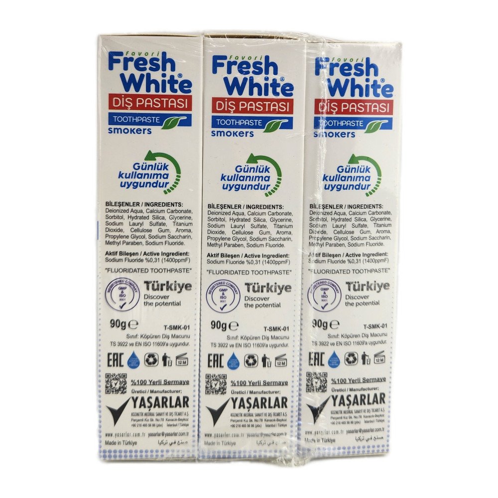 Fresh White Smokers Diş Pastası 90g x 12 Adet