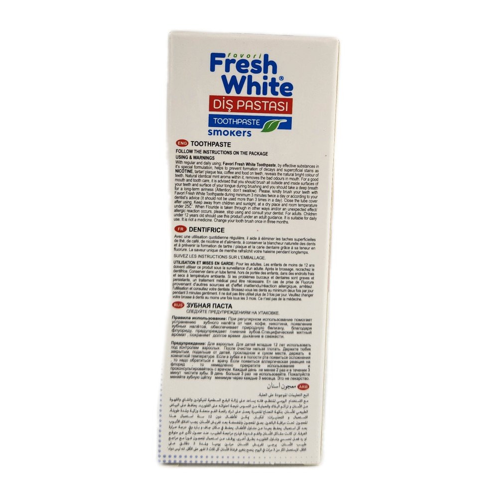 Fresh White Smokers Diş Pastası 90g x 12 Adet