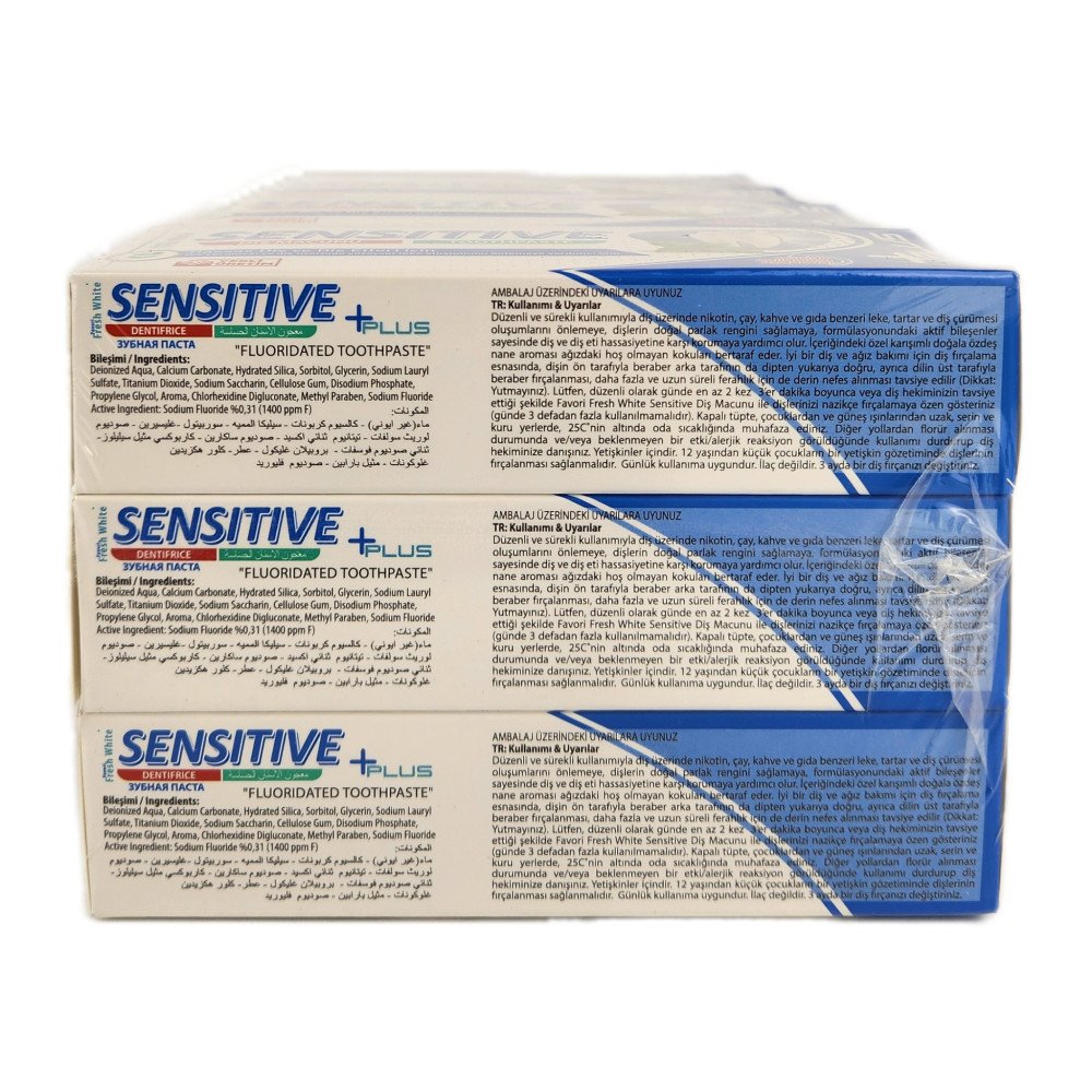 Fresh White Sensitive +Plus Hassas Diş ve Diş Etleri İçin Diş Macunu 90 g X 12 Adet
