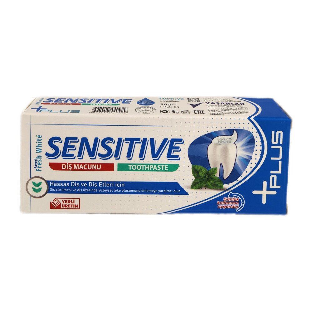 Fresh White Sensitive +Plus Hassas Diş ve Diş Etleri İçin Diş Macunu 90 g X 12 Adet