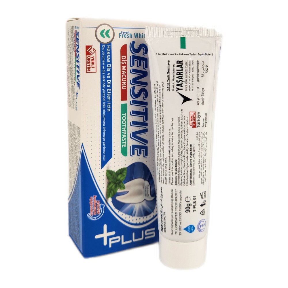 Fresh White Sensitive +Plus Hassas Diş ve Diş Etleri İçin Diş Macunu 90 g X 12 Adet