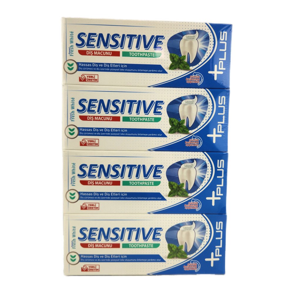 Fresh White Sensitive +Plus Hassas Diş ve Diş Etleri İçin Diş Macunu 90 g X 12 Adet