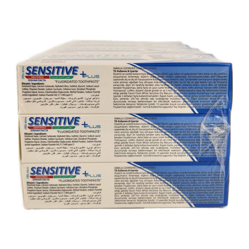 Fresh White Sensitive +Plus Hassas Diş ve Diş Etleri İçin Diş Macunu 90 g X 12 Adet