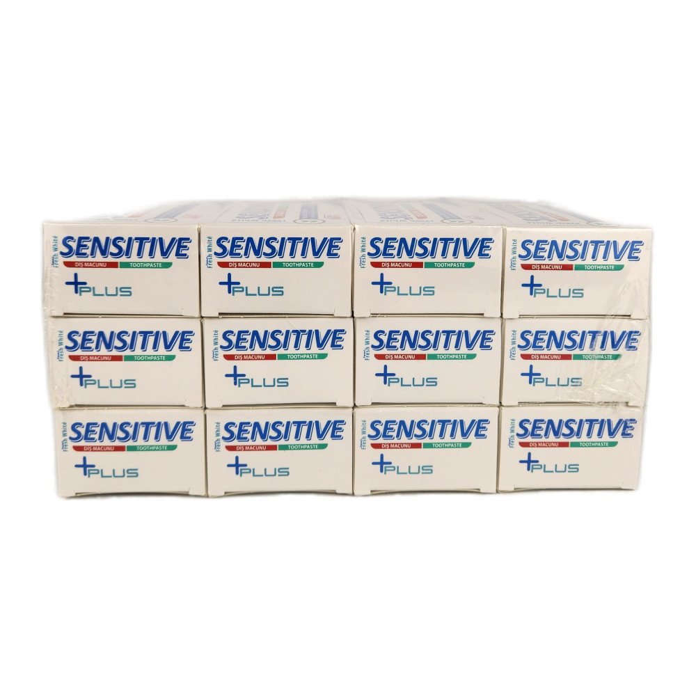 Fresh White Sensitive +Plus Hassas Diş ve Diş Etleri İçin Diş Macunu 90 g X 12 Adet