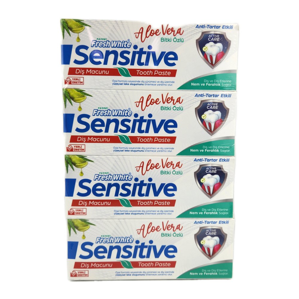Fresh White Sensitive Aloe Vera Özlü Diş Macunu 90g x 12 Adet