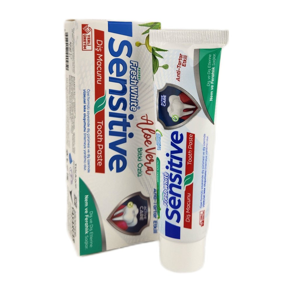 Fresh White Sensitive Aloe Vera Özlü Diş Macunu 90g x 12 Adet