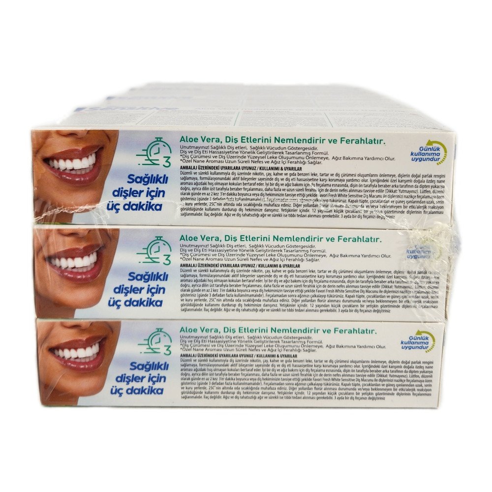 Fresh White Sensitive Aloe Vera Özlü Diş Macunu 90g x 12 Adet