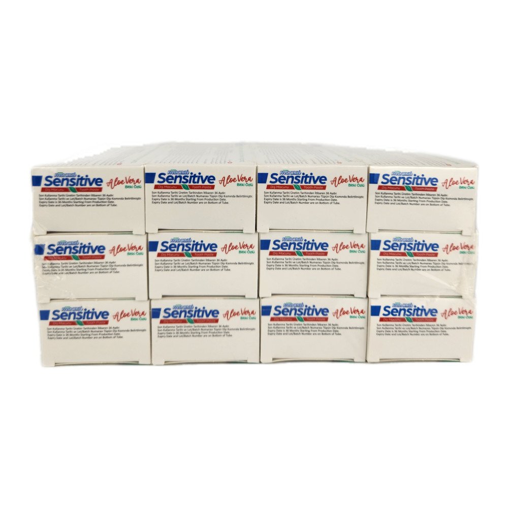 Fresh White Sensitive Aloe Vera Özlü Diş Macunu 90g x 12 Adet