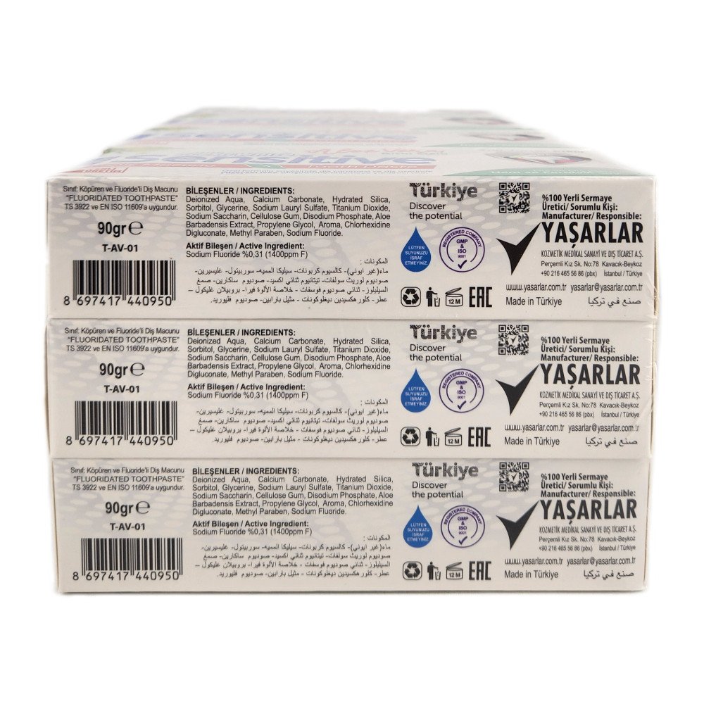 Fresh White Sensitive Aloe Vera Özlü Diş Macunu 90g x 12 Adet