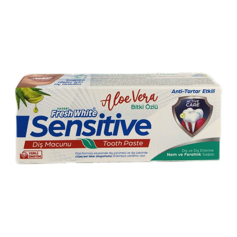 Fresh White Sensitive Aloe Vera Özlü Diş Macunu 90g x 12 Adet
