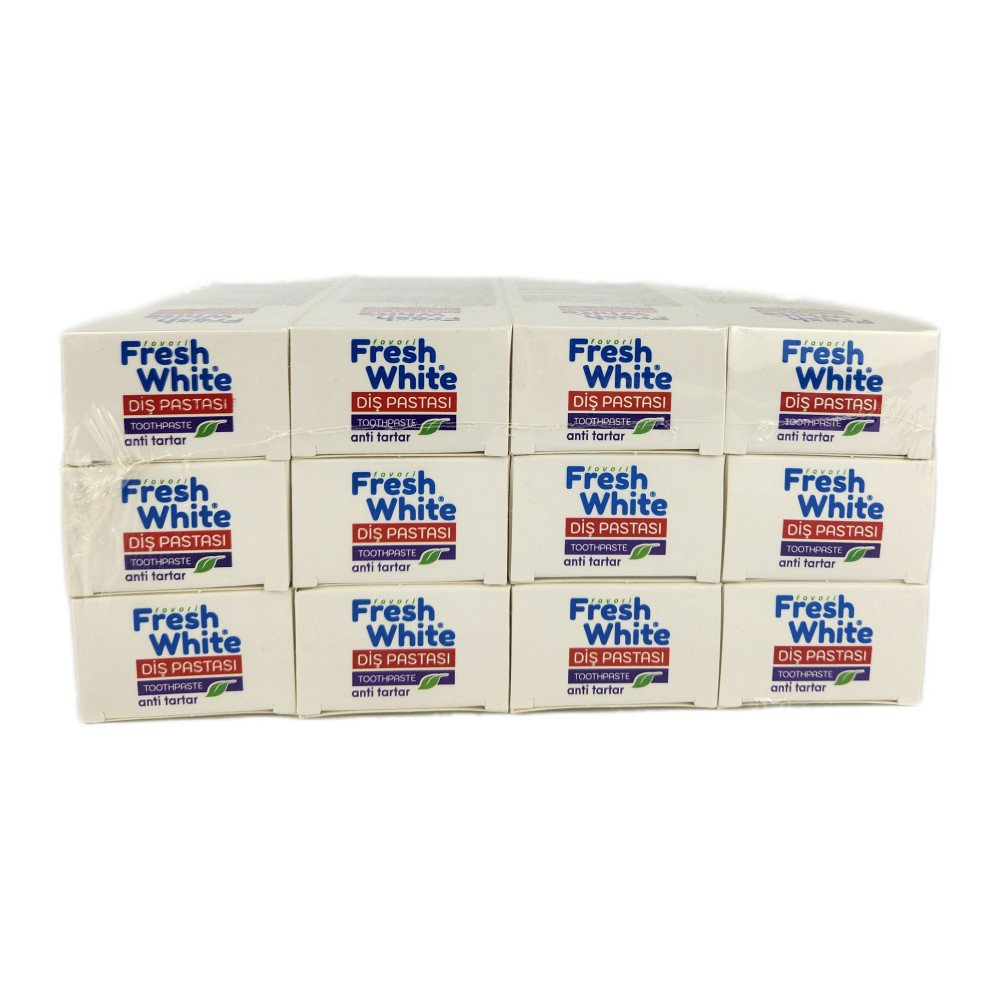 Fresh White Anti Tartar Plak Önleyici Diş Macunu 90g x 12 Adet Fresh White Anti Tartar Plak Önleyici Diş Macunu 90g x 12 Adet