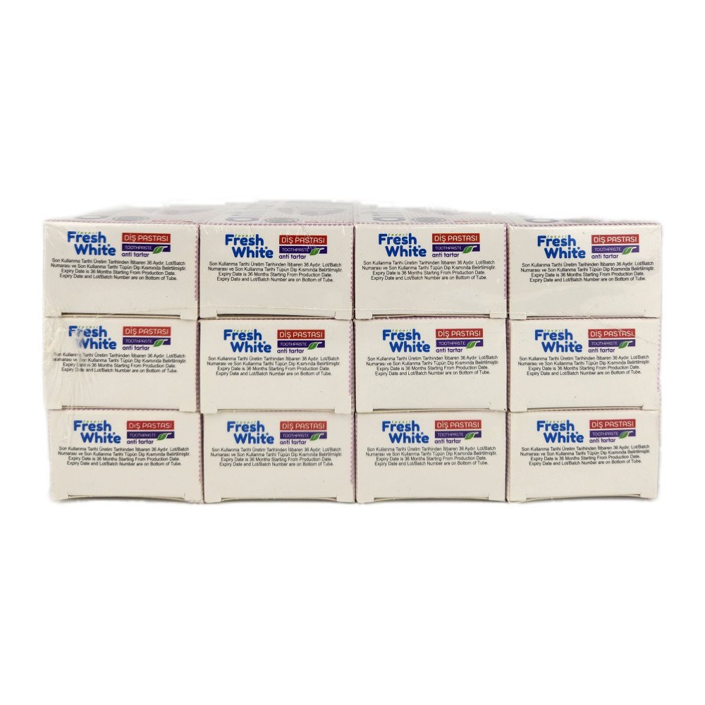 Fresh White Anti Tartar Plak Önleyici Diş Macunu 90g x 12 Adet Fresh White Anti Tartar Plak Önleyici Diş Macunu 90g x 12 Adet