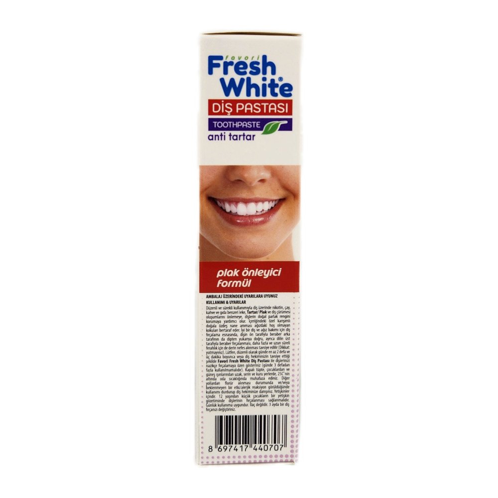 Fresh White Anti Tartar Plak Önleyici Diş Macunu 90g x 12 Adet Fresh White Anti Tartar Plak Önleyici Diş Macunu 90g x 12 Adet