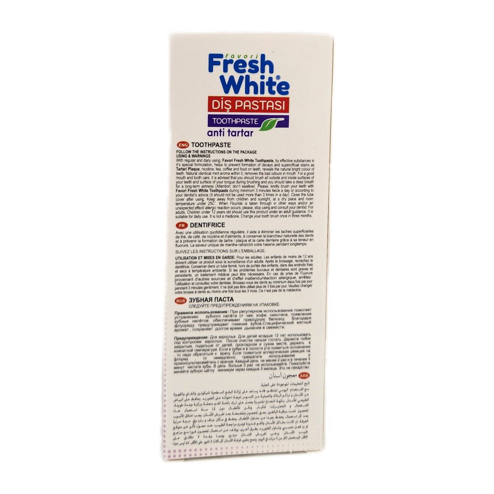 Fresh White Anti Tartar Plak Önleyici Diş Macunu 90g x 12 Adet Fresh White Anti Tartar Plak Önleyici Diş Macunu 90g x 12 Adet