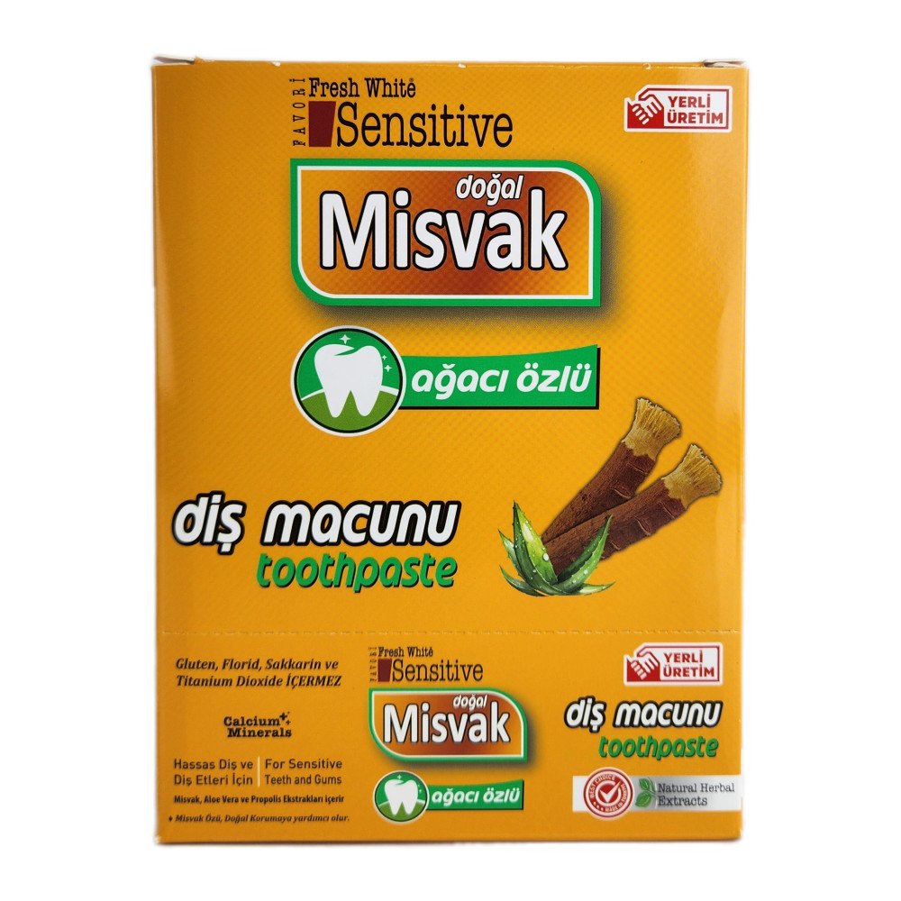 Fresh White Sensitive Misvak Özlü Doğal Diş Macunu 75ml X 12 Adet