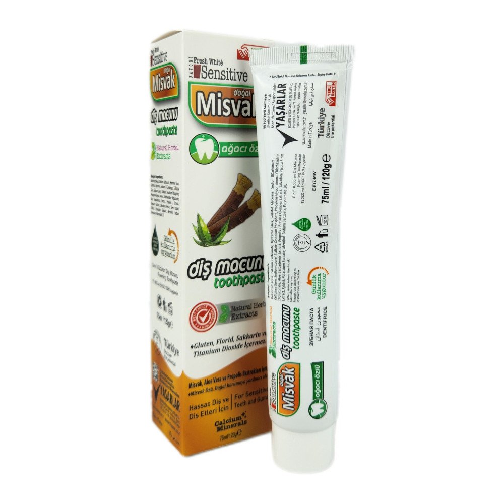 Fresh White Sensitive Misvak Özlü Doğal Diş Macunu 75ml X 12 Adet