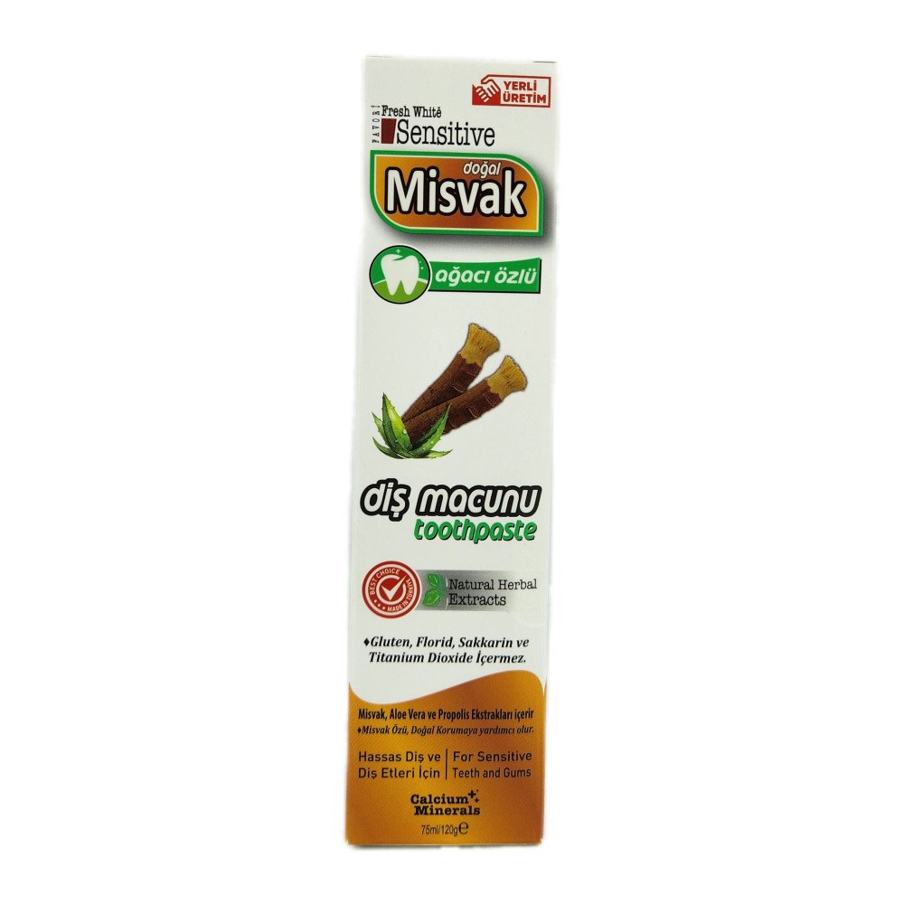 Fresh White Sensitive Misvak Özlü Doğal Diş Macunu 75ml X 12 Adet
