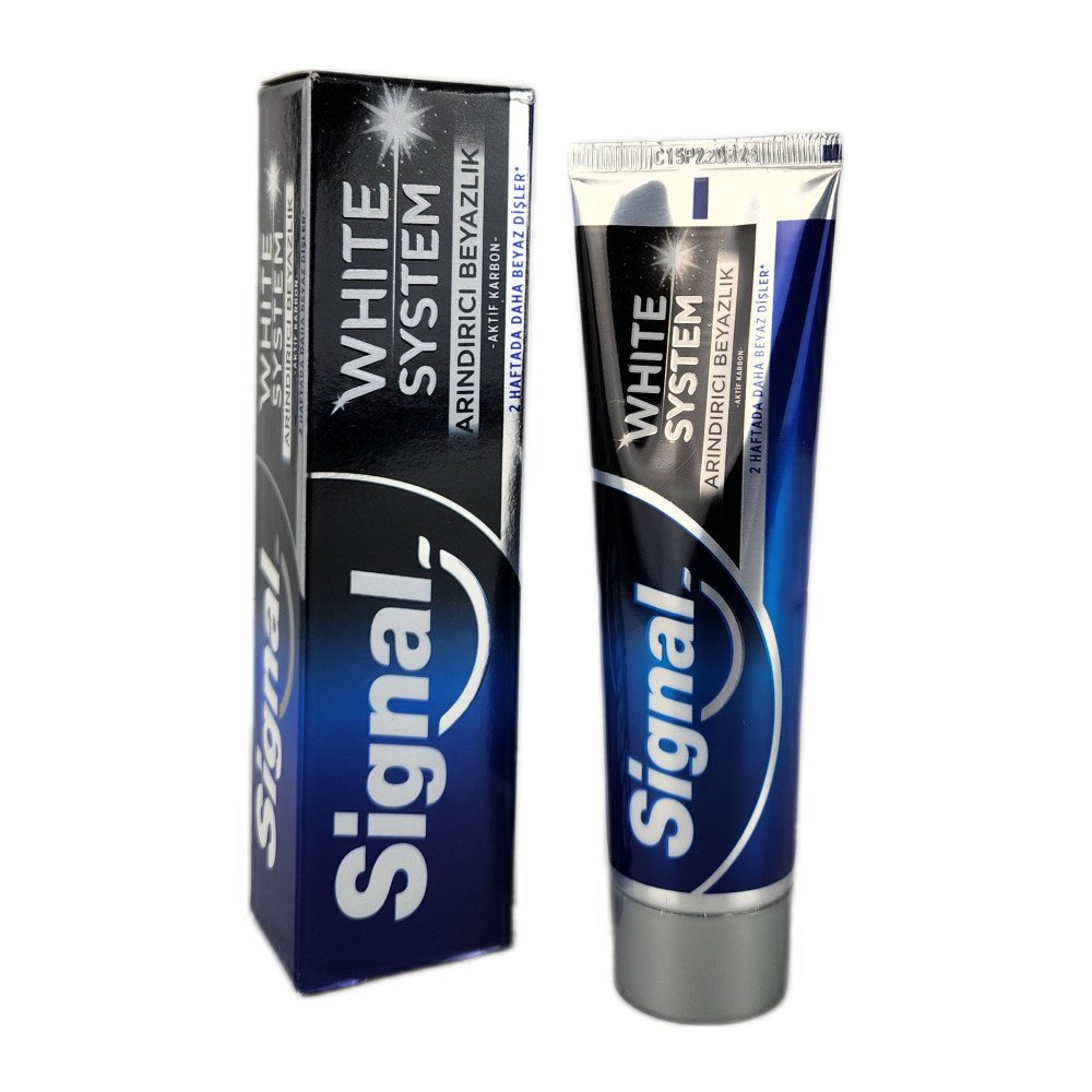 Signal White System Arındırıcı Beyazlık Aktif Karbonlu Diş Macunu 75 ml x 12 Adet