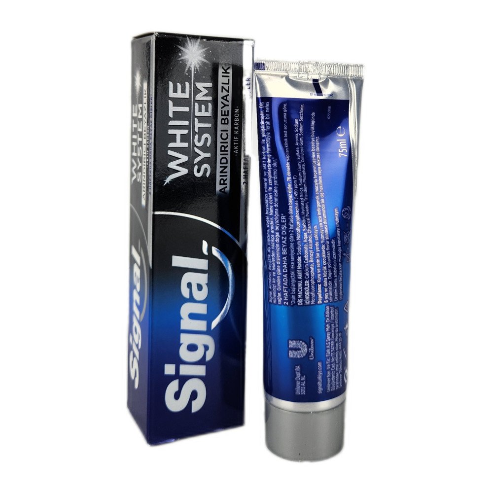Signal White System Arındırıcı Beyazlık Aktif Karbonlu Diş Macunu 75 ml x 12 Adet
