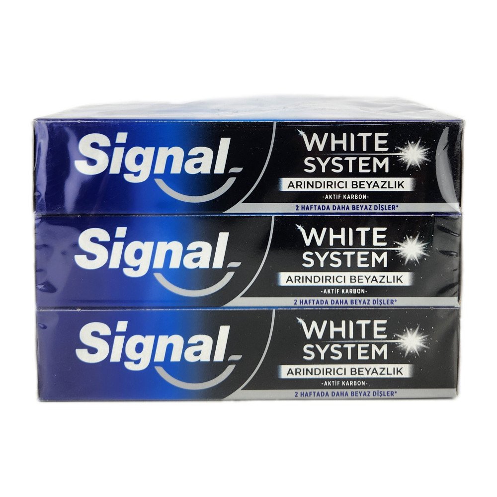 Signal White System Arındırıcı Beyazlık Aktif Karbonlu Diş Macunu 75 ml x 12 Adet