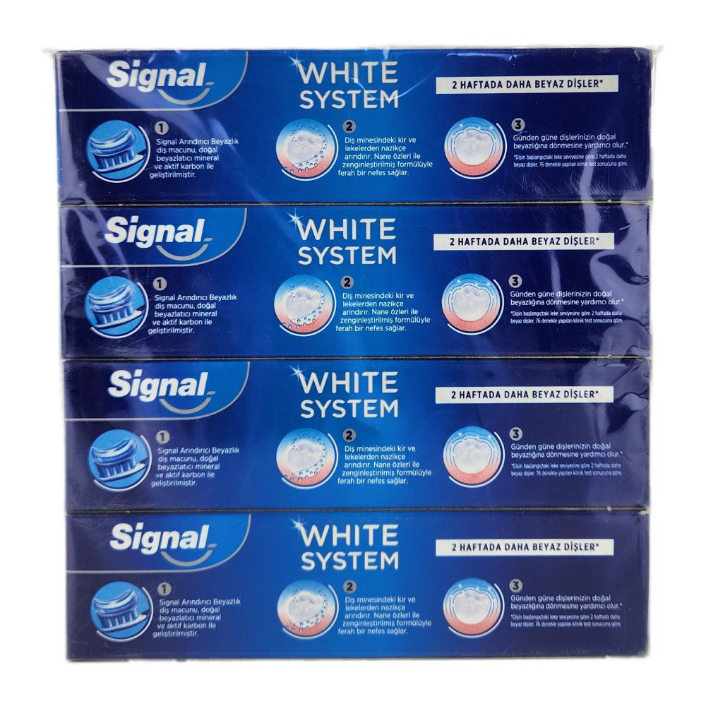 Signal White System Arındırıcı Beyazlık Aktif Karbonlu Diş Macunu 75 ml x 12 Adet