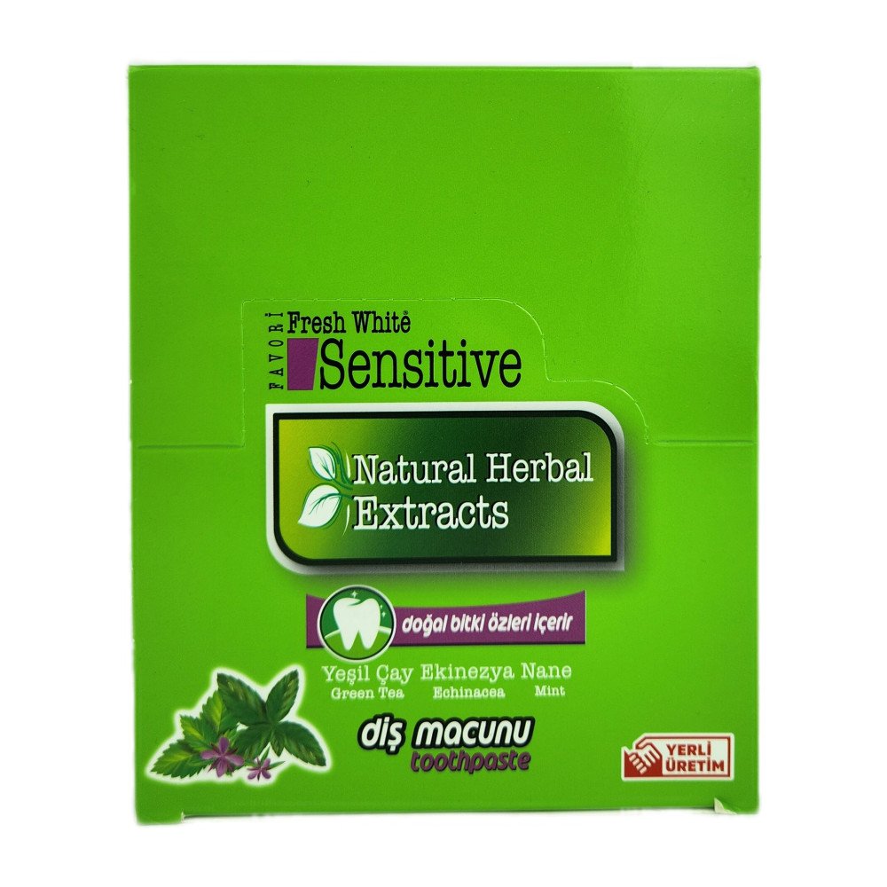 Fresh White Sensitive Doğal Bitki Özlü Diş Macunu 75 ml x 12 Adet