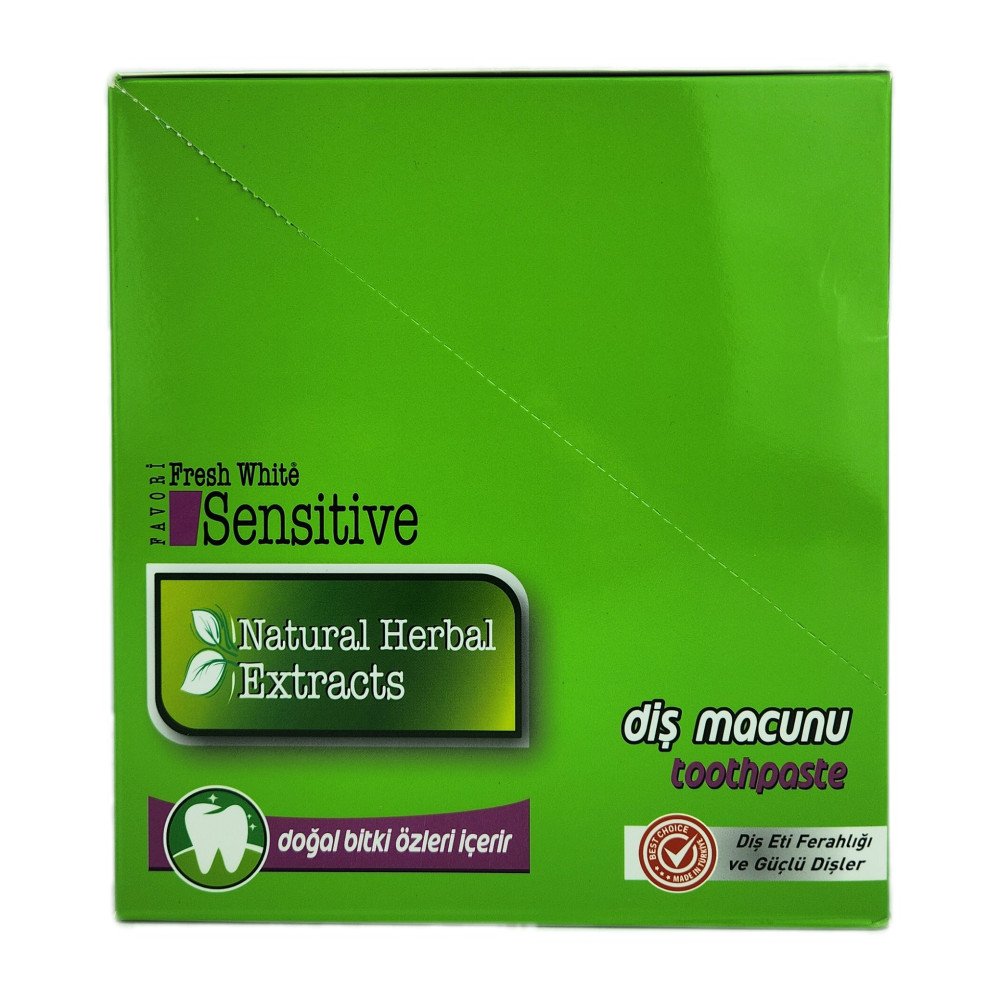 Fresh White Sensitive Doğal Bitki Özlü Diş Macunu 75 ml x 12 Adet