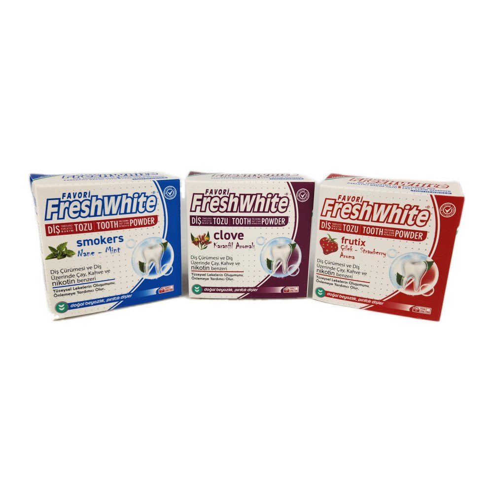 Fresh White Diş Temizleme Tozu 50g x 12 Adet