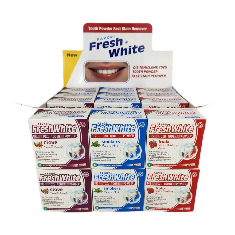 Fresh White Diş Temizleme Tozu 50g x 12 Adet Fresh White Diş Temizleme Tozu 50g x 12 Adet
