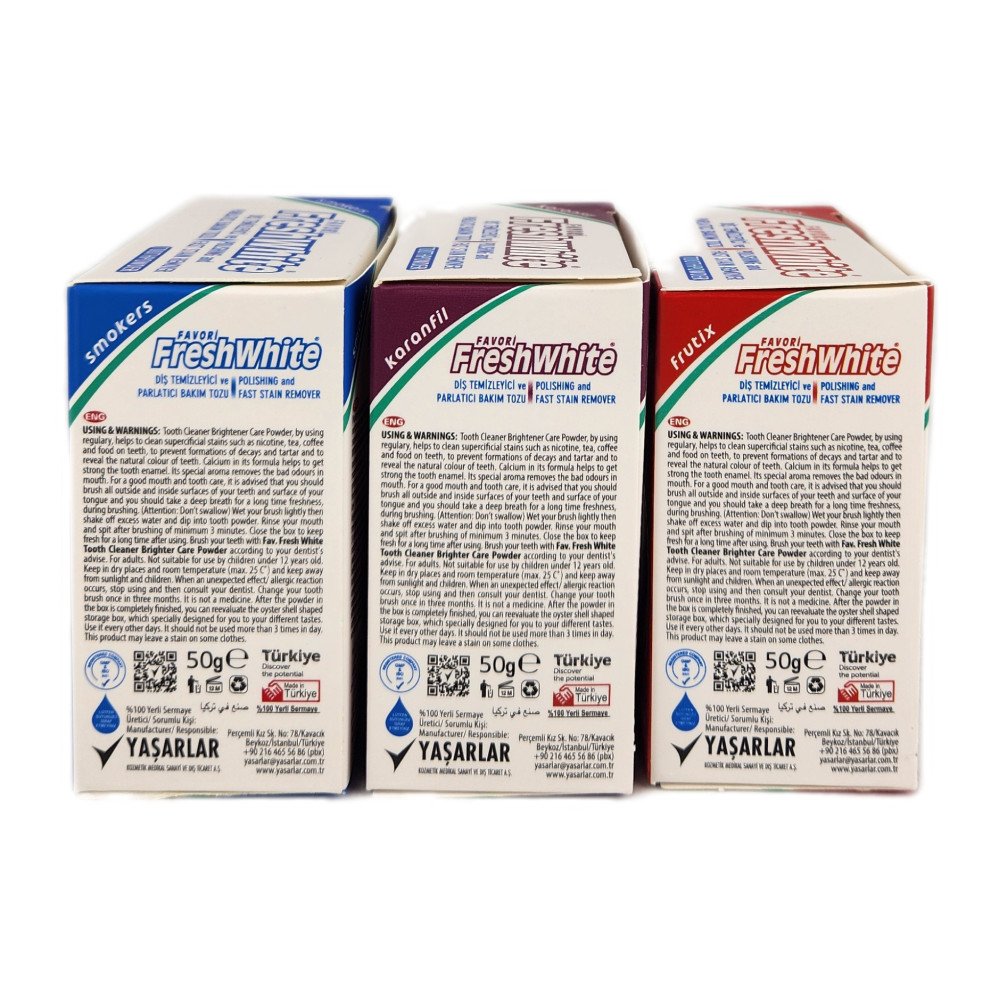 Fresh White Diş Temizleme Tozu 50g x 12 Adet Fresh White Diş Temizleme Tozu 50g x 12 Adet