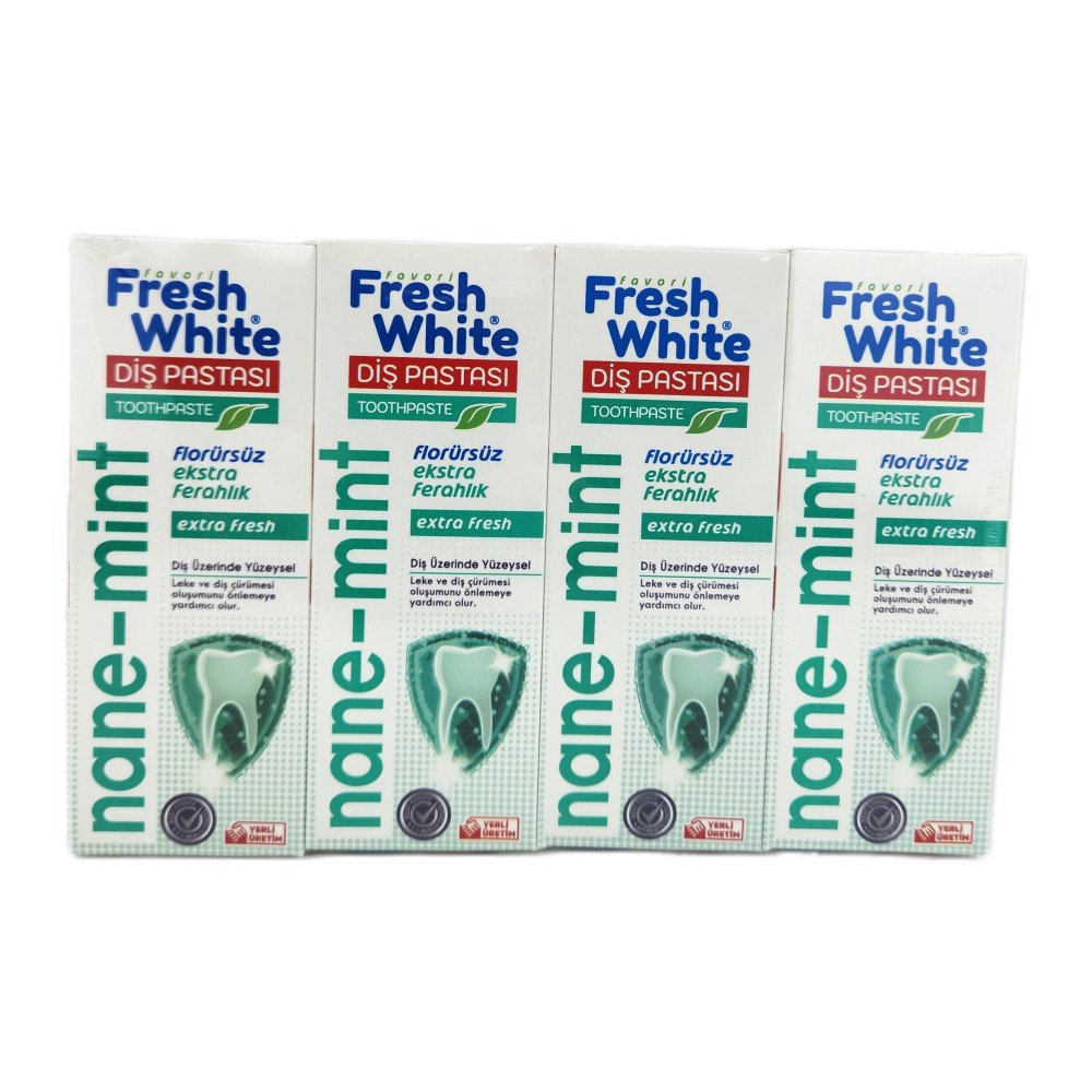 Fresh White Nane-Mint Florürsüz Diş Macunu 90g x 12 Adet Fresh White Nane-Mint Florürsüz Diş Macunu 90g x 12 Adet