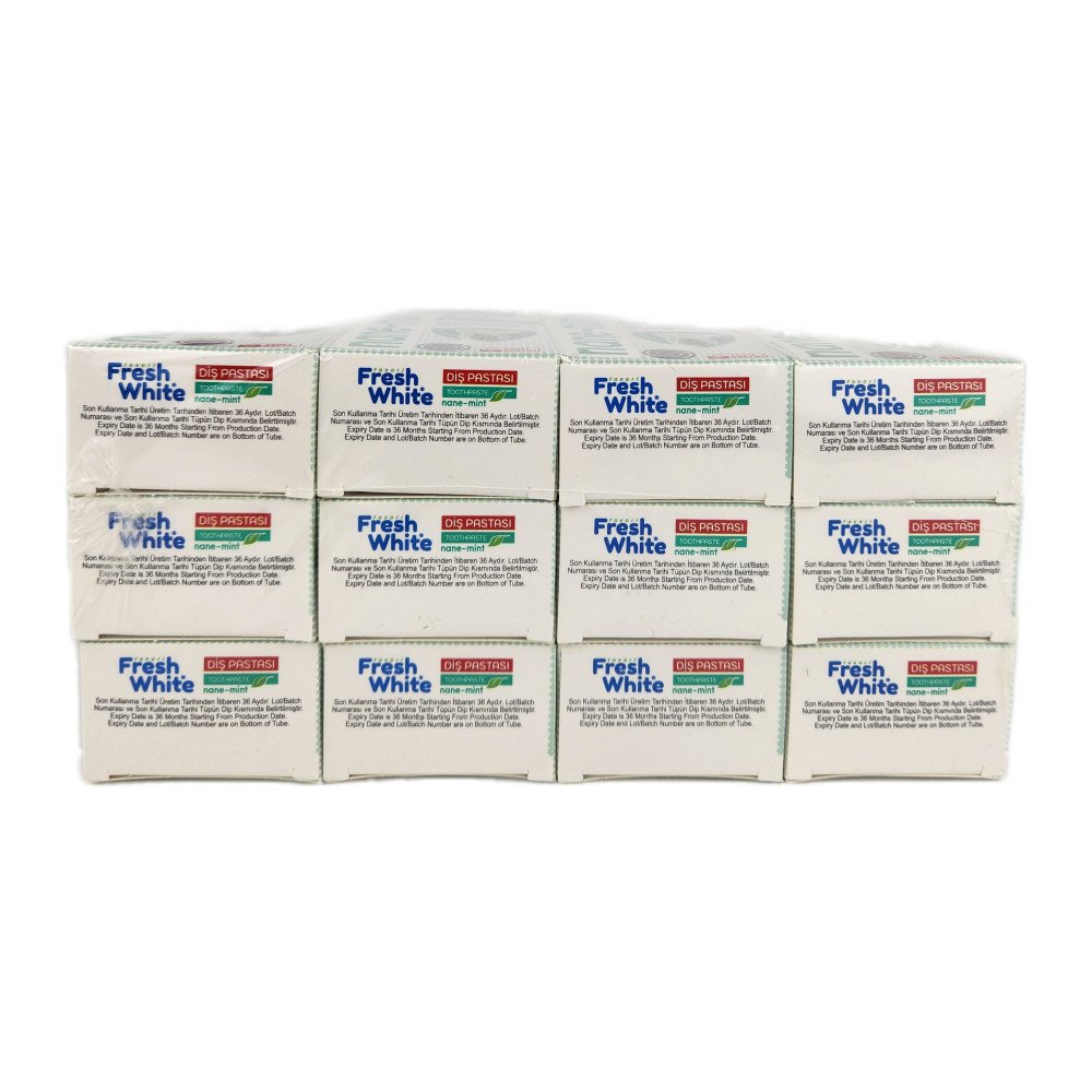 Fresh White Nane-Mint Florürsüz Diş Macunu 90g x 12 Adet Fresh White Nane-Mint Florürsüz Diş Macunu 90g x 12 Adet