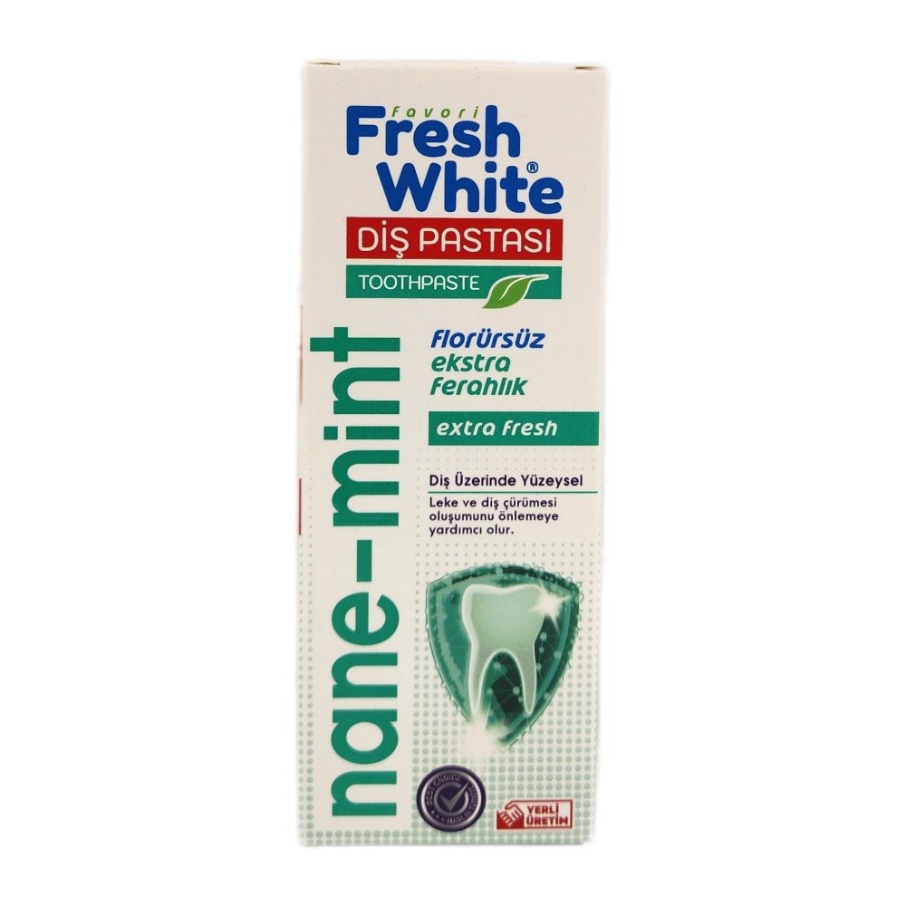 Fresh White Nane-Mint Florürsüz Diş Macunu 90g x 12 Adet Fresh White Nane-Mint Florürsüz Diş Macunu 90g x 12 Adet