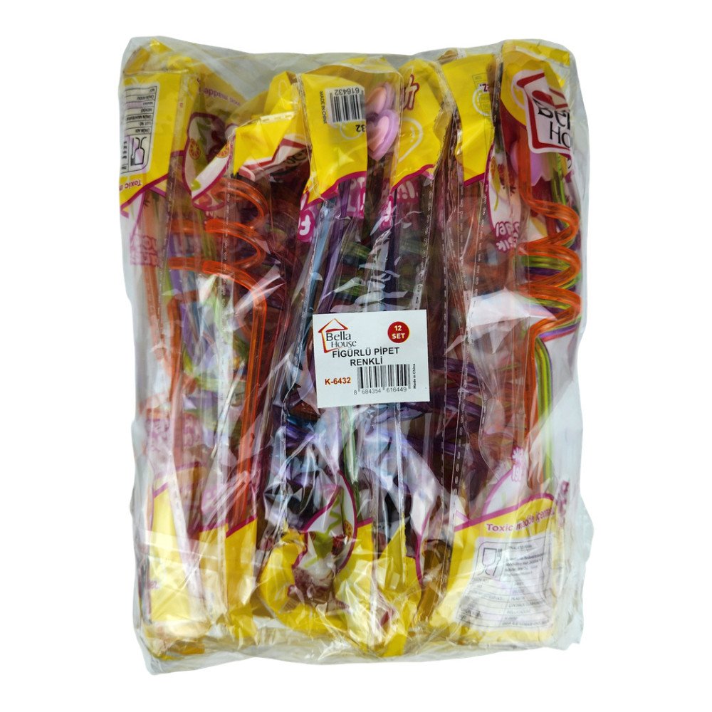 Bella House Figürlü Pipet 4’lü X 12 Adet K-6432