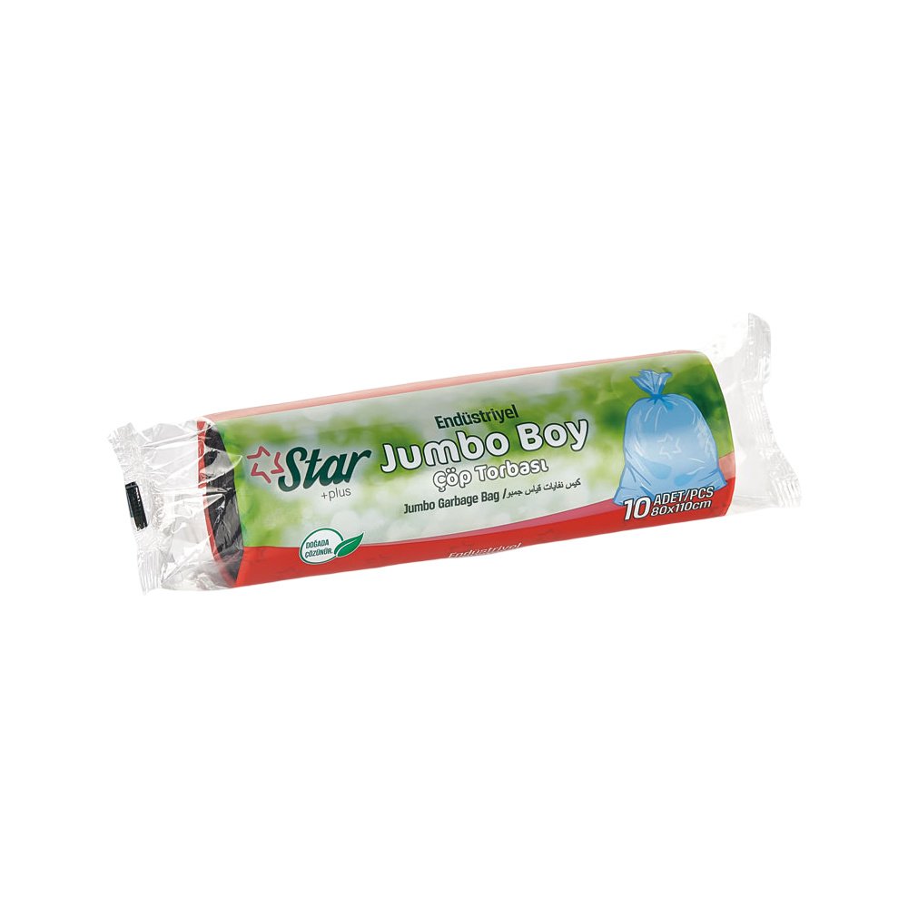 Star Plus Çöp Poşeti Endüstriyel Jumbo Boy 10lu Rolu 80x110Cm 400gr 20 x Adet