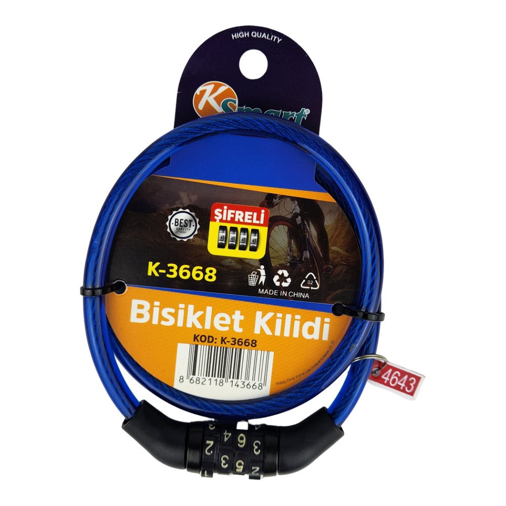 Ksmart Bisiklet Kilidi Şifreli K-3668