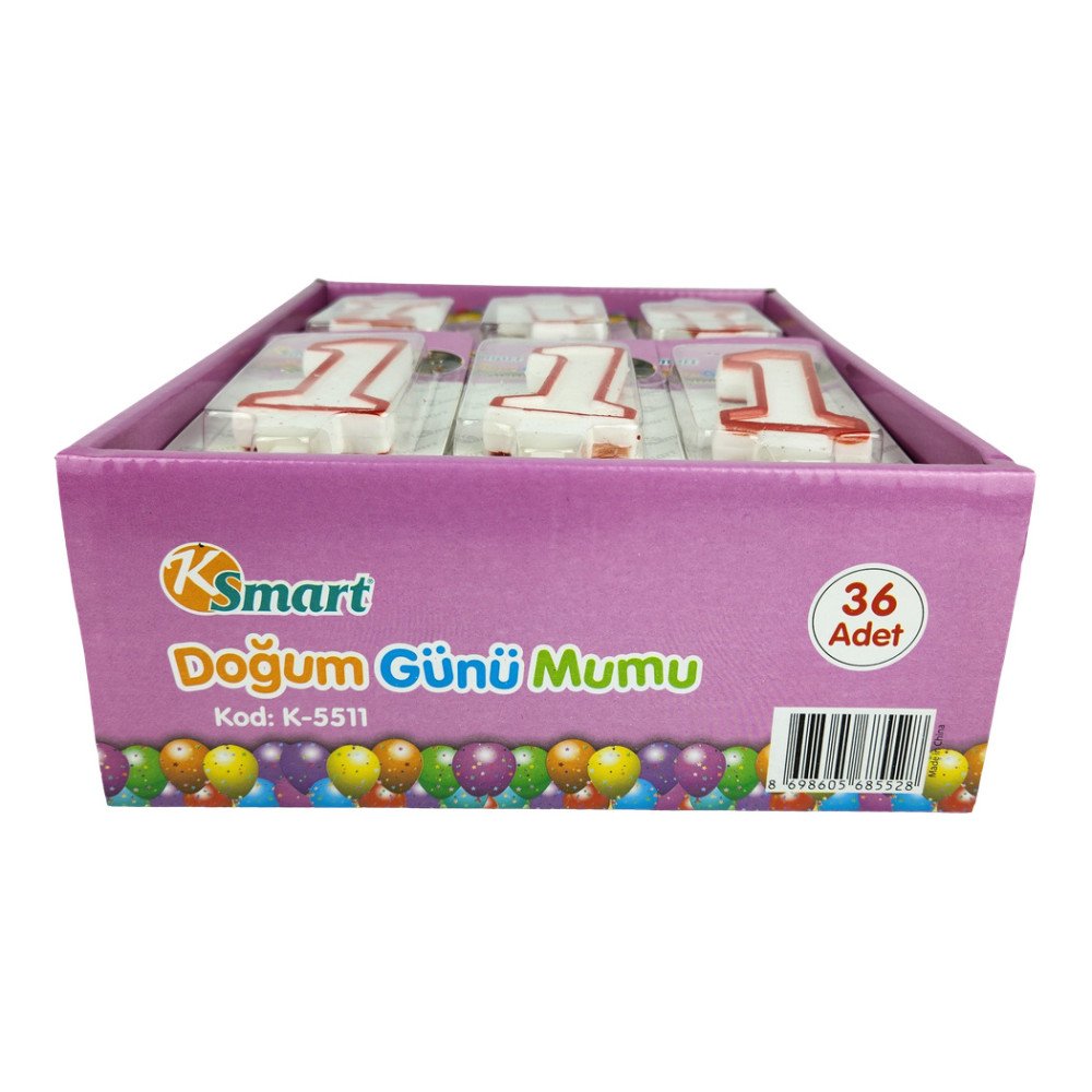 Ksmart Doğum Günü Mumu Rakamlı Büyük X 36 Adet K-5511