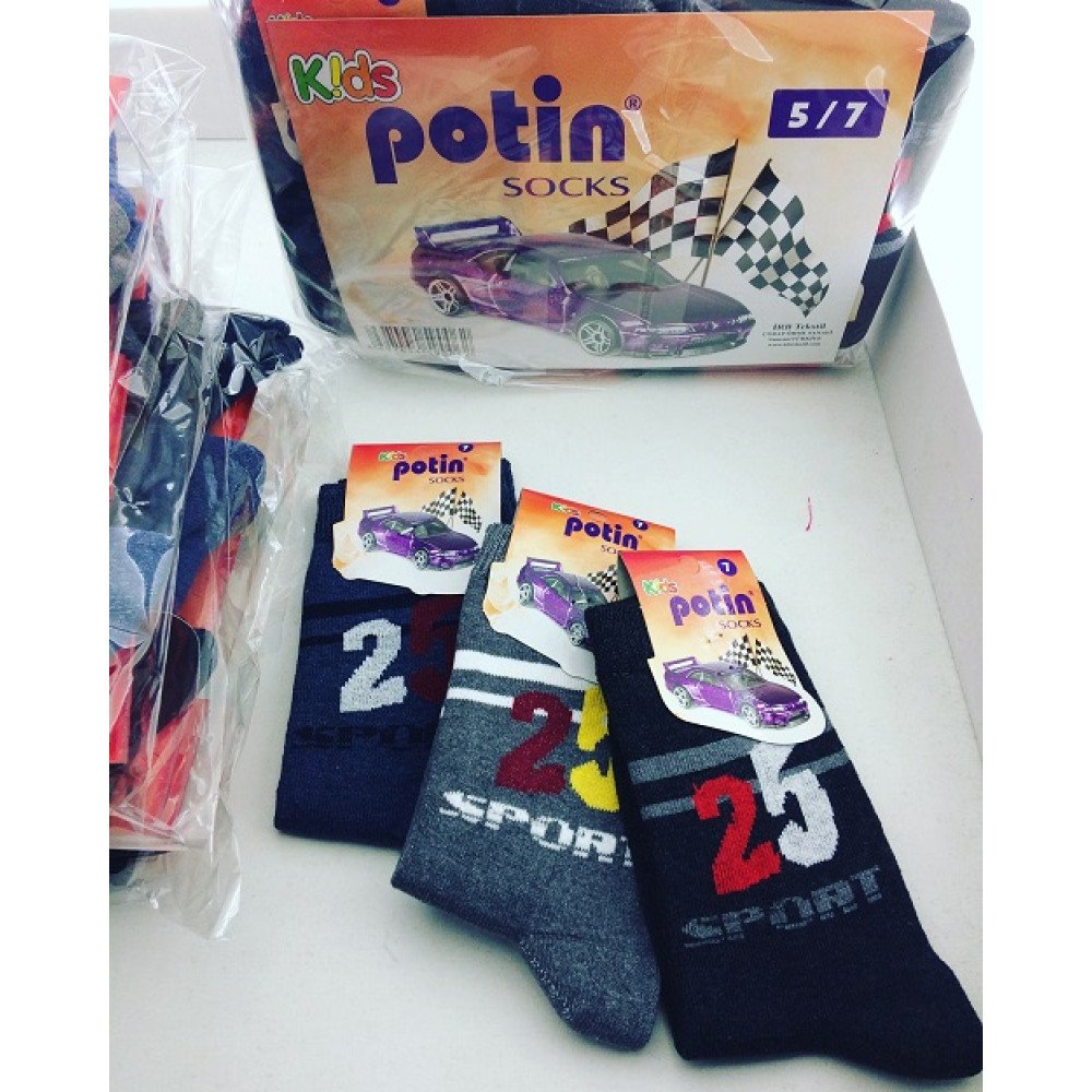 Potin Erkek Çocuk Çorap Yaş:6/8 *12Çift