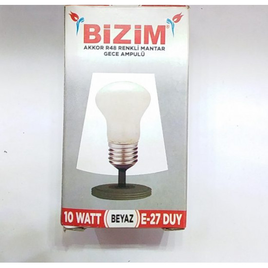 Bizim Gece Ampul 10W Beyaz *10 Ad