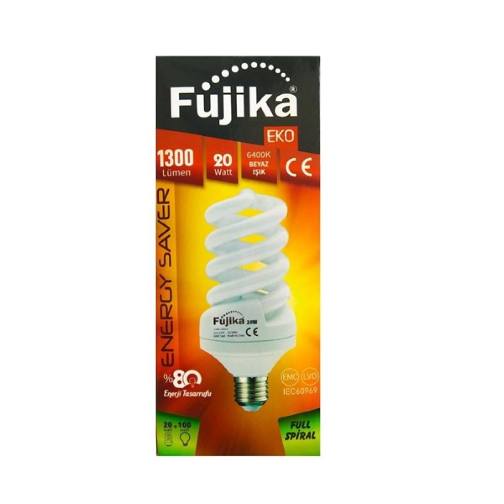 Fujika Kutulu 20 Watt Tam Spirel Tassaruflu Ampul