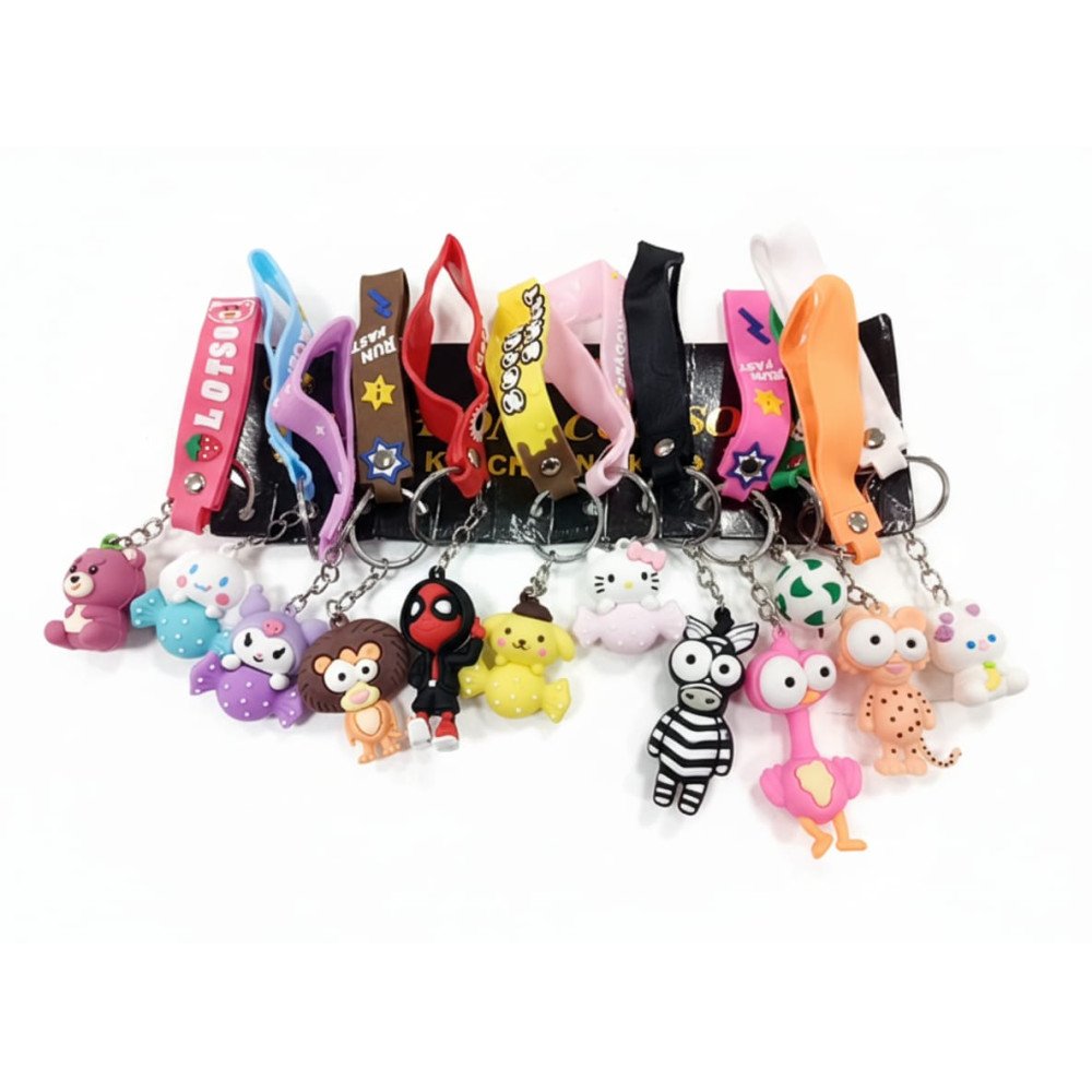 ANAHTARLIK SİLİKONLU FİGÜRLÜ*12Lİ